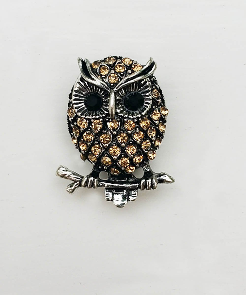 Malita Crystal Wicked Owl Brooch