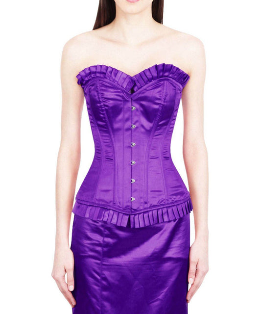 Abdera Burlesque Fashion Purple Corset with Frill
