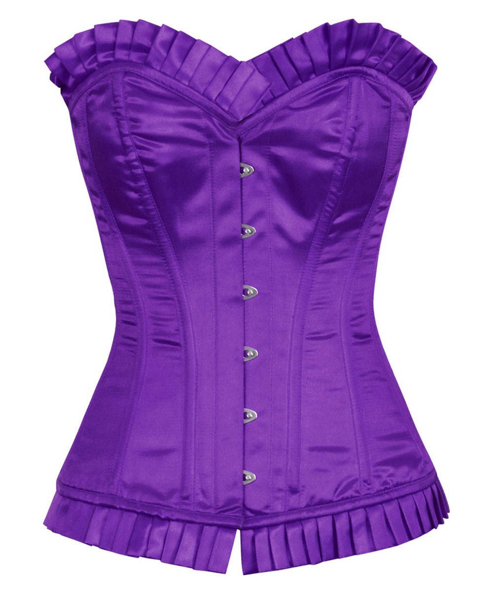 Abdera Burlesque Fashion Purple Corset with Frill