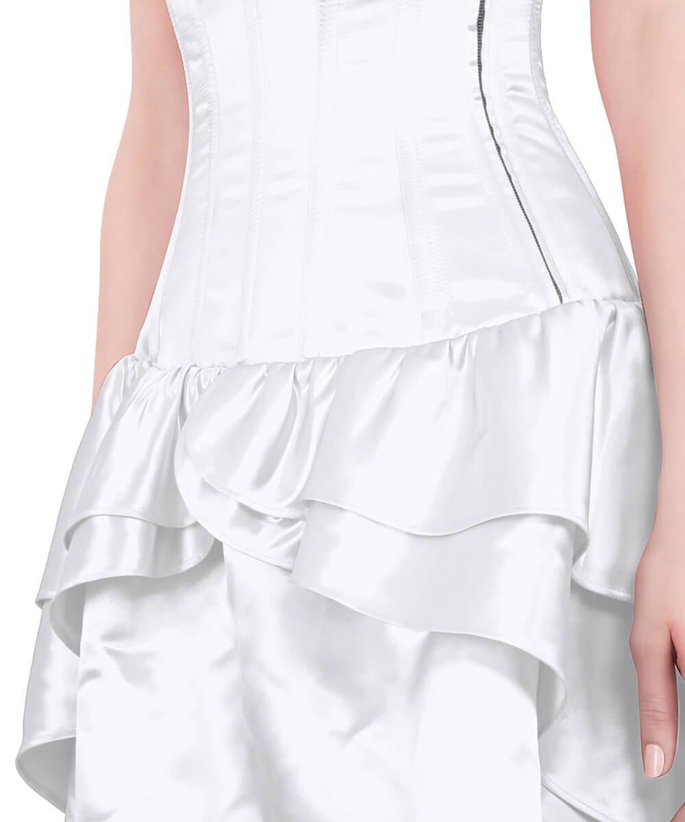 Frigga Burlesque White Mullet Corset Dress