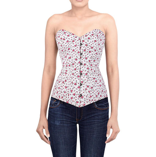 Haaris Floral Print Cotton Corset
