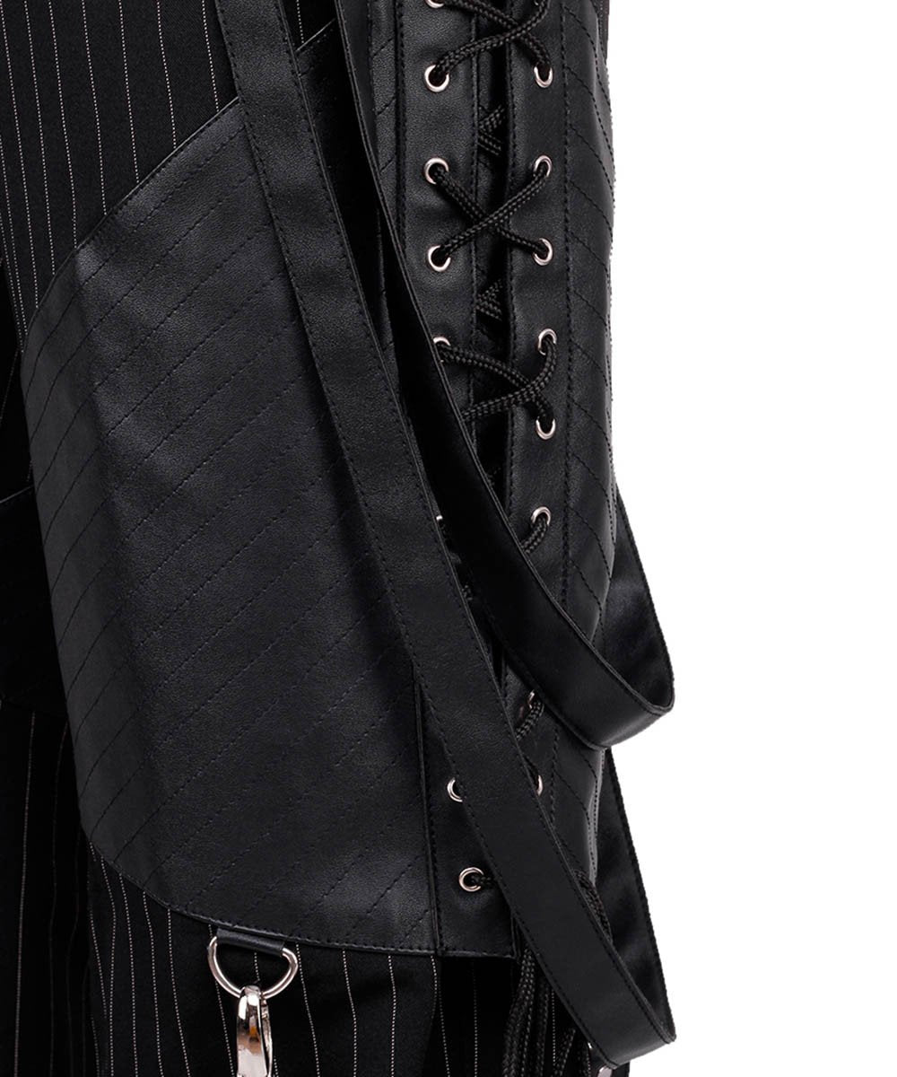 Barend Pinstripe Men's Trouser with Detachable Straps