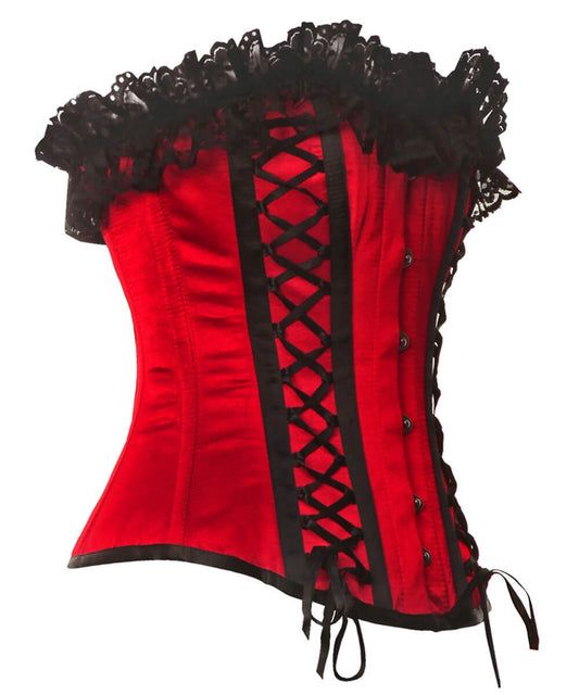 Nahla Burlesque Red Corset with Lace