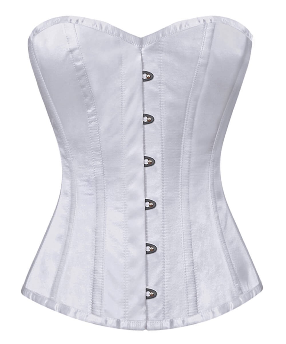 Deedee Steel Boned Overbust White Corset