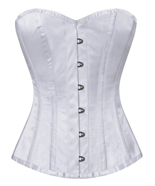 Deedee Steel Boned Overbust White Corset