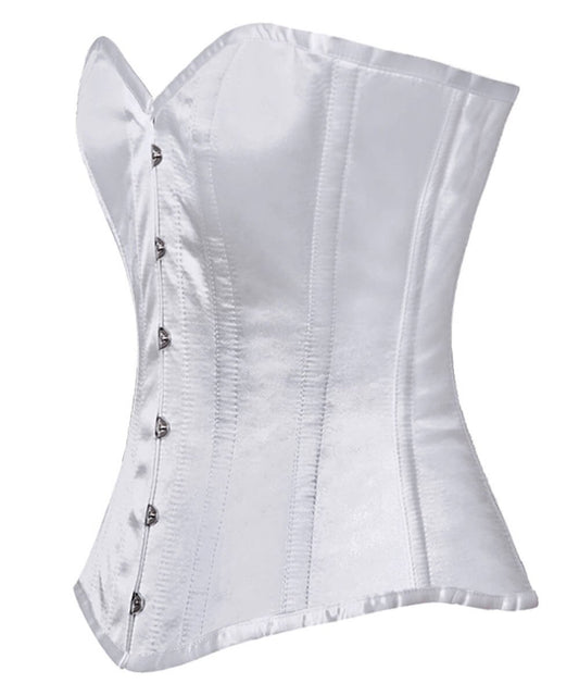 Deedee Steel Boned Overbust White Corset