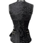 Renata Black Brocade Steampunk Corset with Shrug