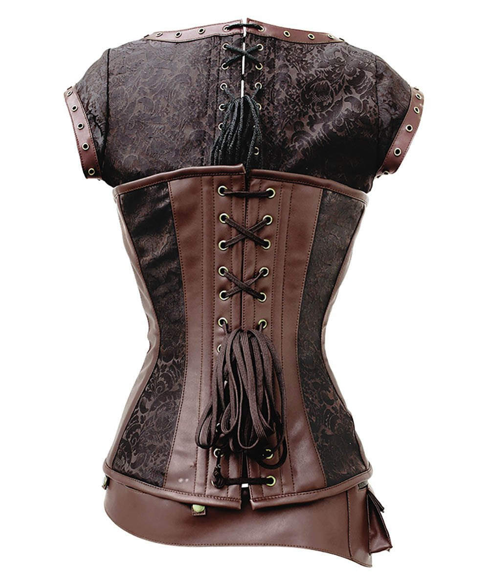Lazare Steampunk Overbust Corset with Detachable Belt
