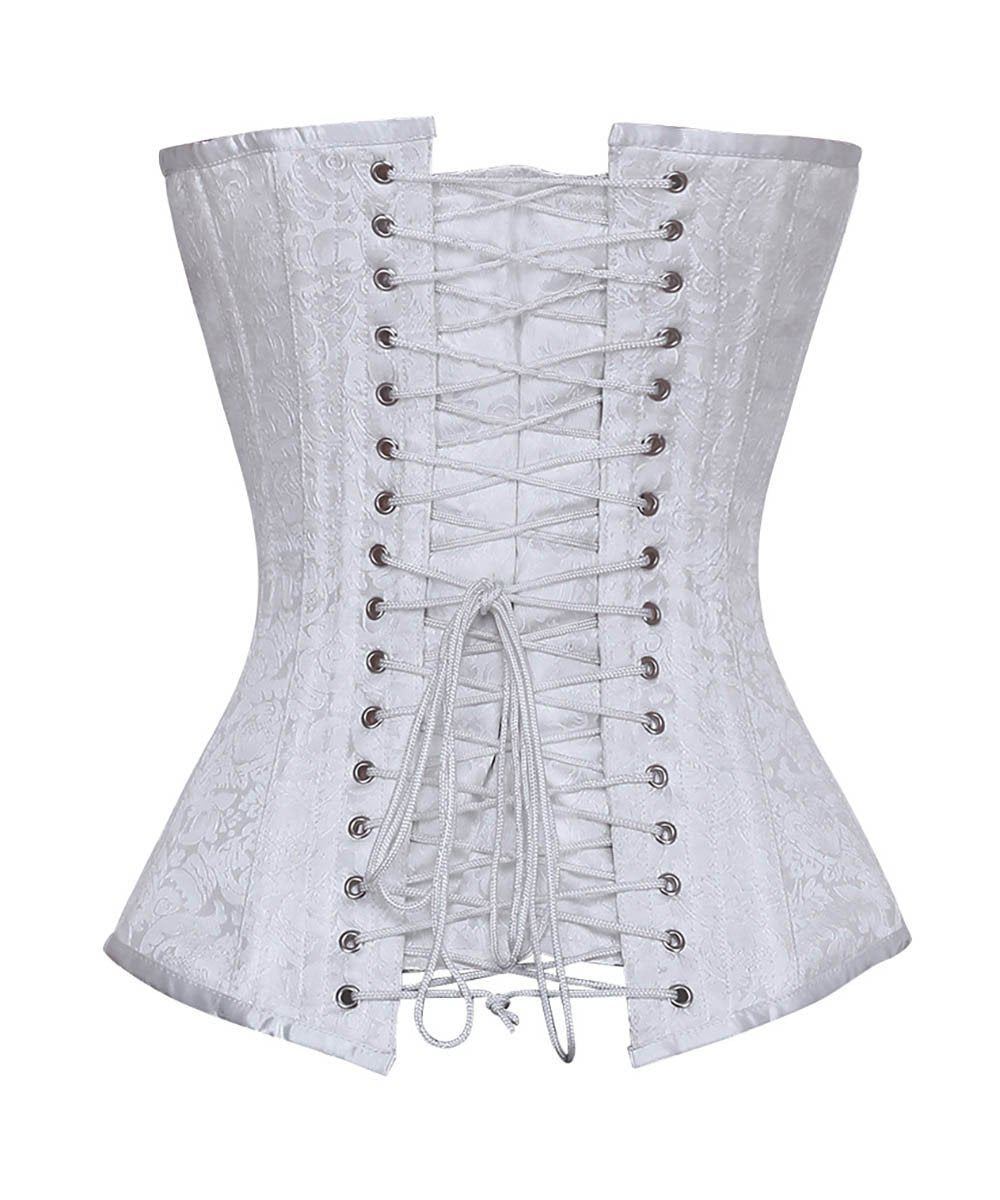 Ida White Brocade Gothic Corset