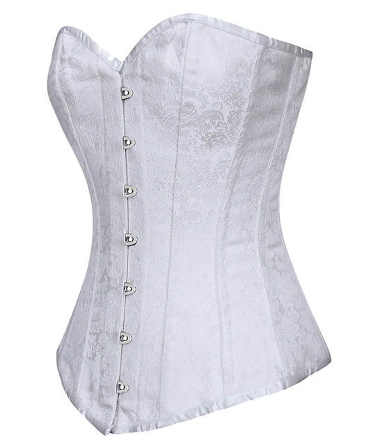 Ida White Brocade Gothic Corset