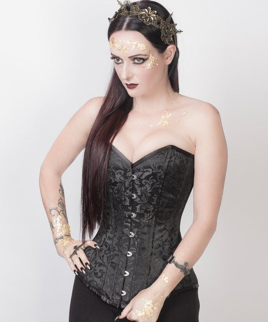 Haady Black Brocade Corset Overbust