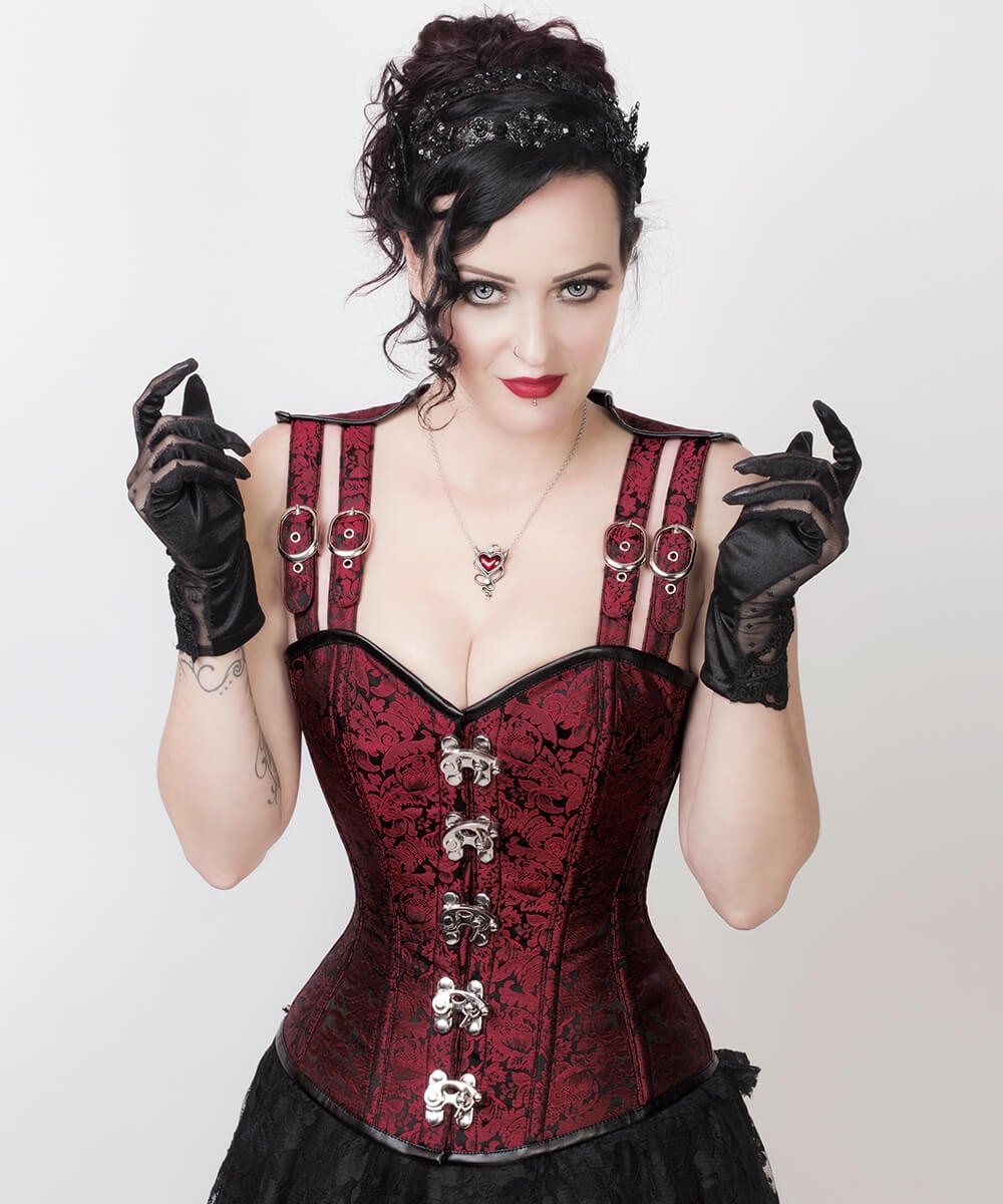 Ariana Gothic Steel Boned Corset with Shoulder Straps