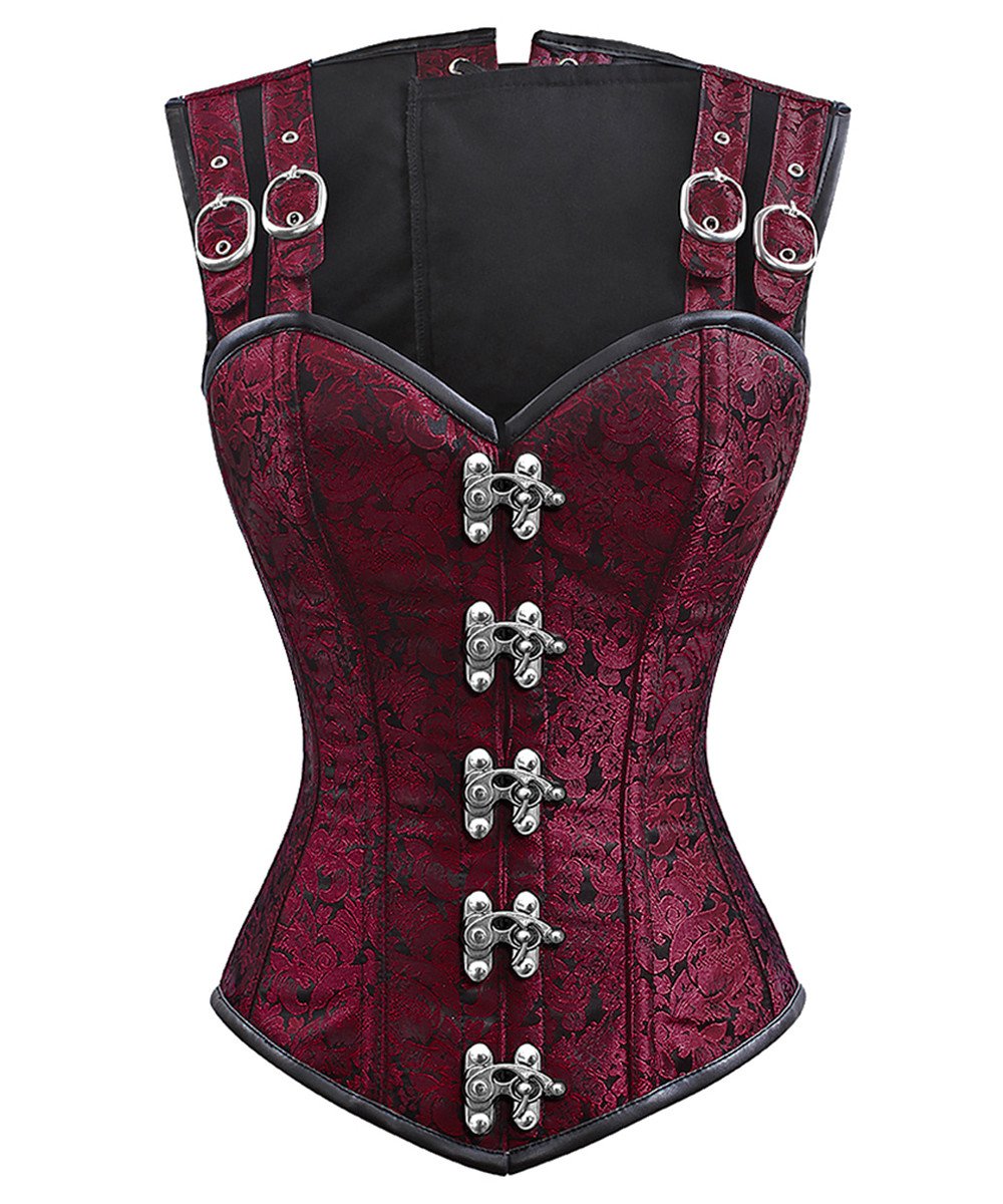 Ariana Gothic Steel Boned Corset with Shoulder Straps