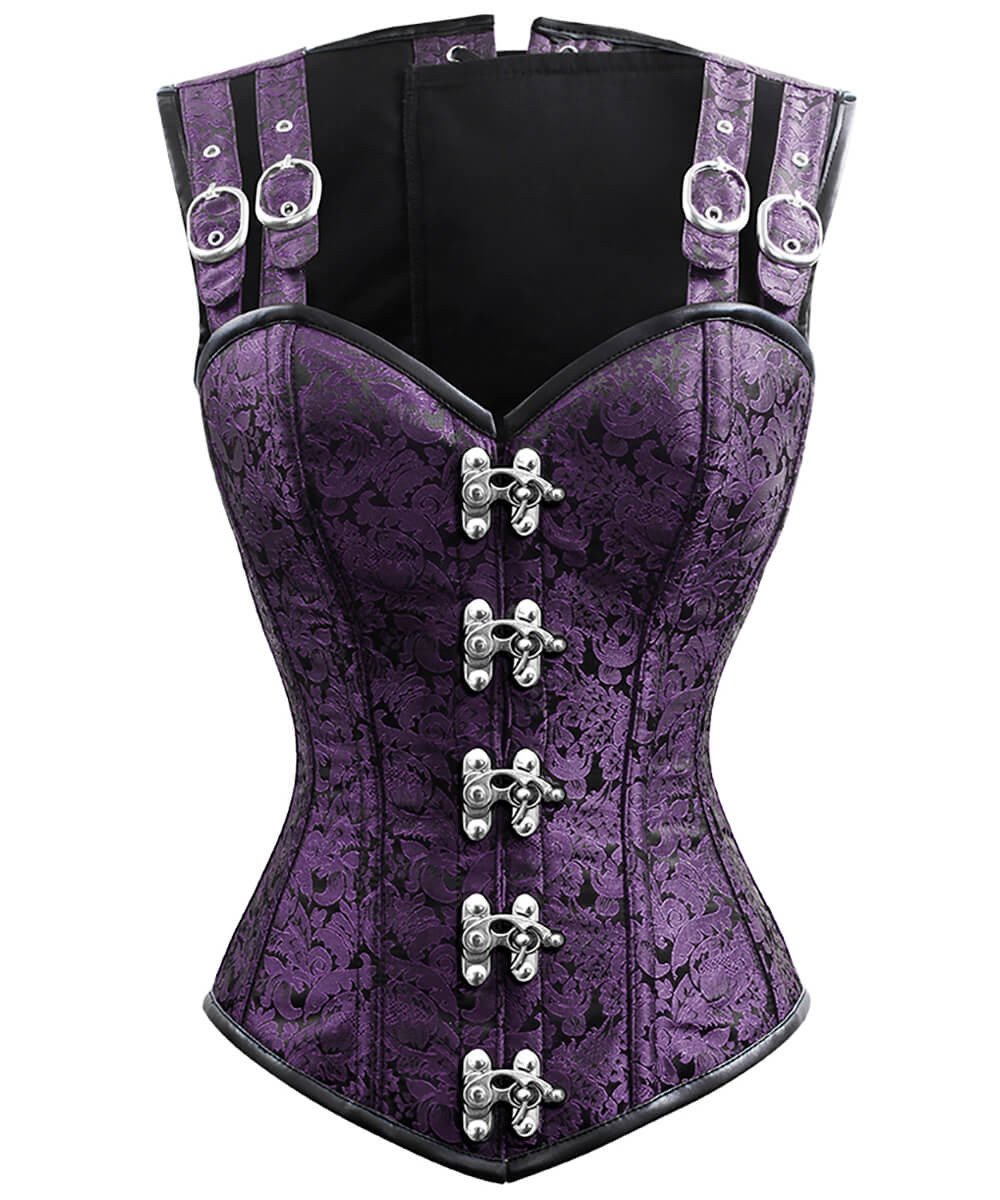 Eartha Brocade Gothic Overbust Corset with Shoulder Staps