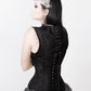 Adrienne Gothic Overbust Black Corset with Shoulder Straps