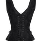 Ellette Gothic Steel Boned Overbust Corset with Buckles