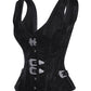 Ellette Gothic Steel Boned Overbust Corset with Buckles