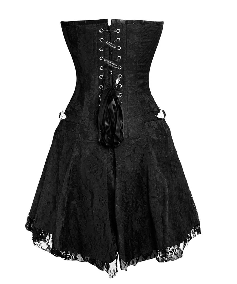 Electra Gothic Lace Overlay Corset Dress