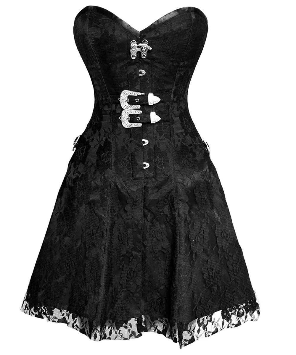 Electra Gothic Lace Overlay Corset Dress