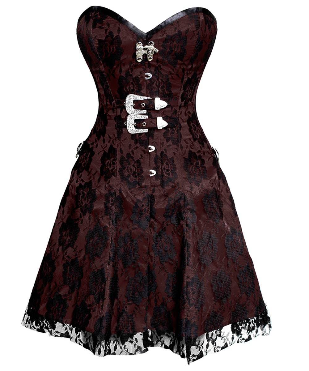 Karissa Gothic Lace Overlay Corset Dress