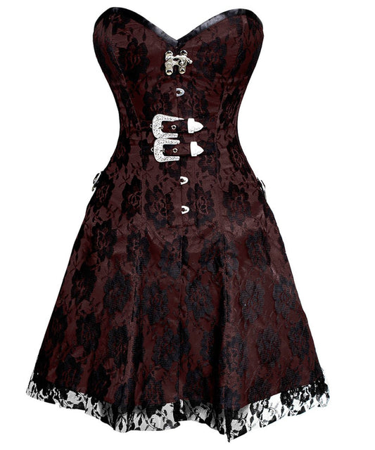 Karissa Gothic Lace Overlay Corset Dress