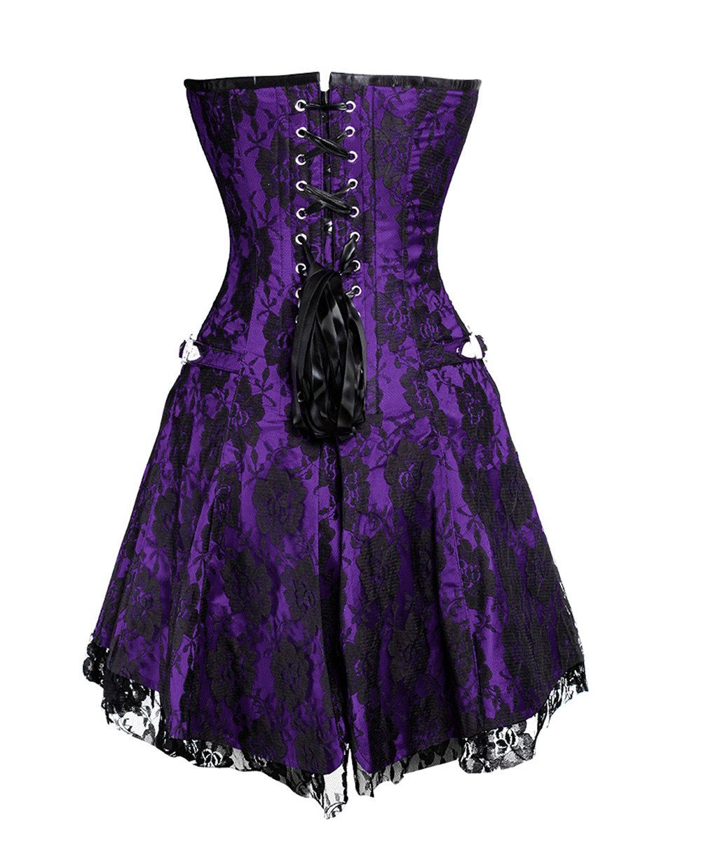 Aengus Gothic Lace Overlay Corset Dress