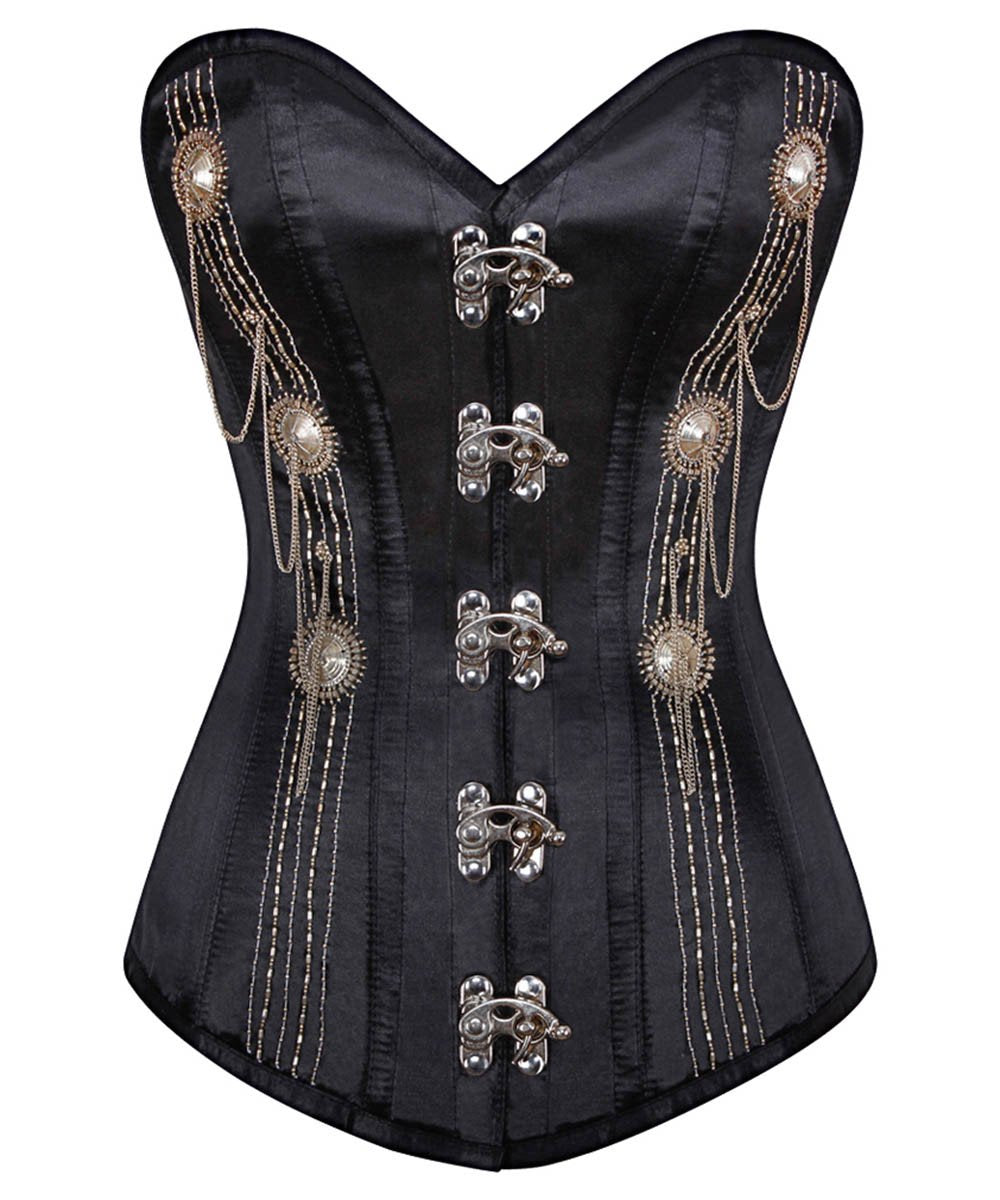 Riva Black Overbust Long Torso Corset