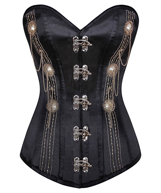 Riva Black Overbust Long Torso Corset