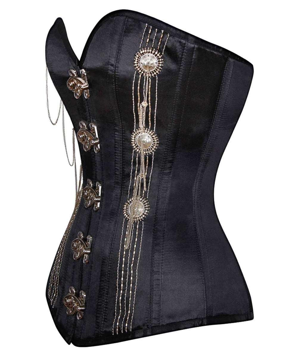 Riva Black Overbust Long Torso Corset