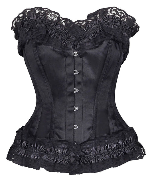 Jemma Satin Burlesque Overbust Corset for Sale