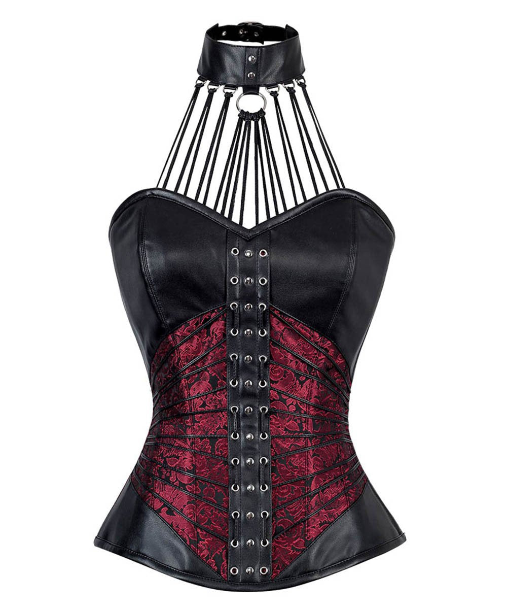 Earnest Gothic Overbust Corset with Neck Gear