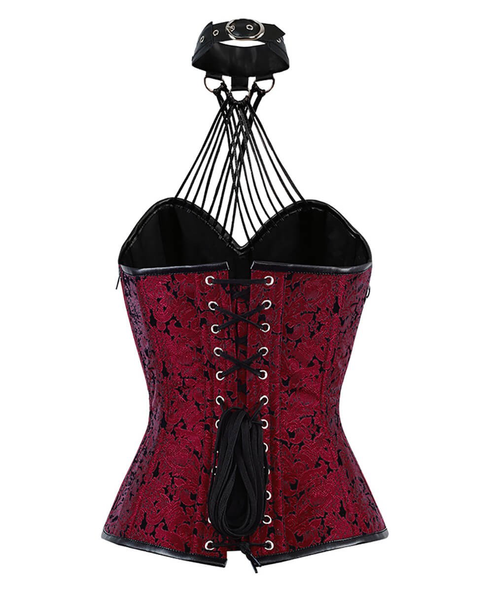Liesei Gothic Overbust Corsets with Attached Neck Gear