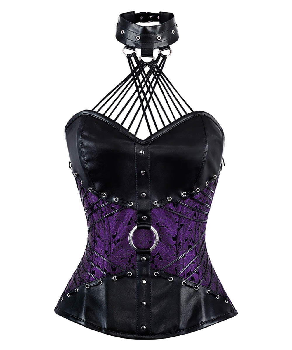 Ellesse Gothic Overbust Corsets with Attached Neck Gear