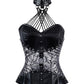 Jazzy Gothic Overbust Corsets with Attached Neck Gear