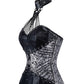 Jazzy Gothic Overbust Corsets with Attached Neck Gear
