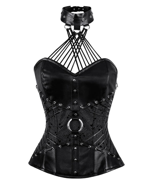 Daisi Gothic Overbust Corsets with Attached Neck Gear