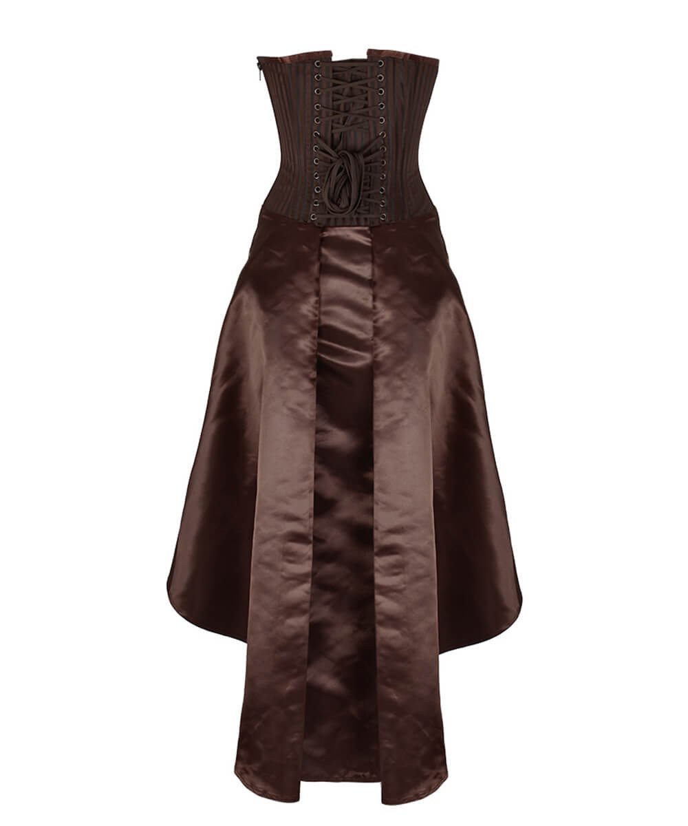 Anneliese Steampunk Brown Corset Dress