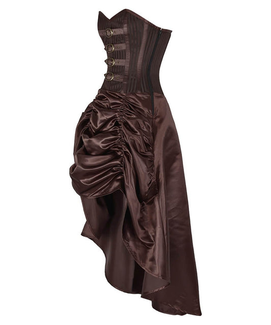 Anneliese Steampunk Brown Corset Dress