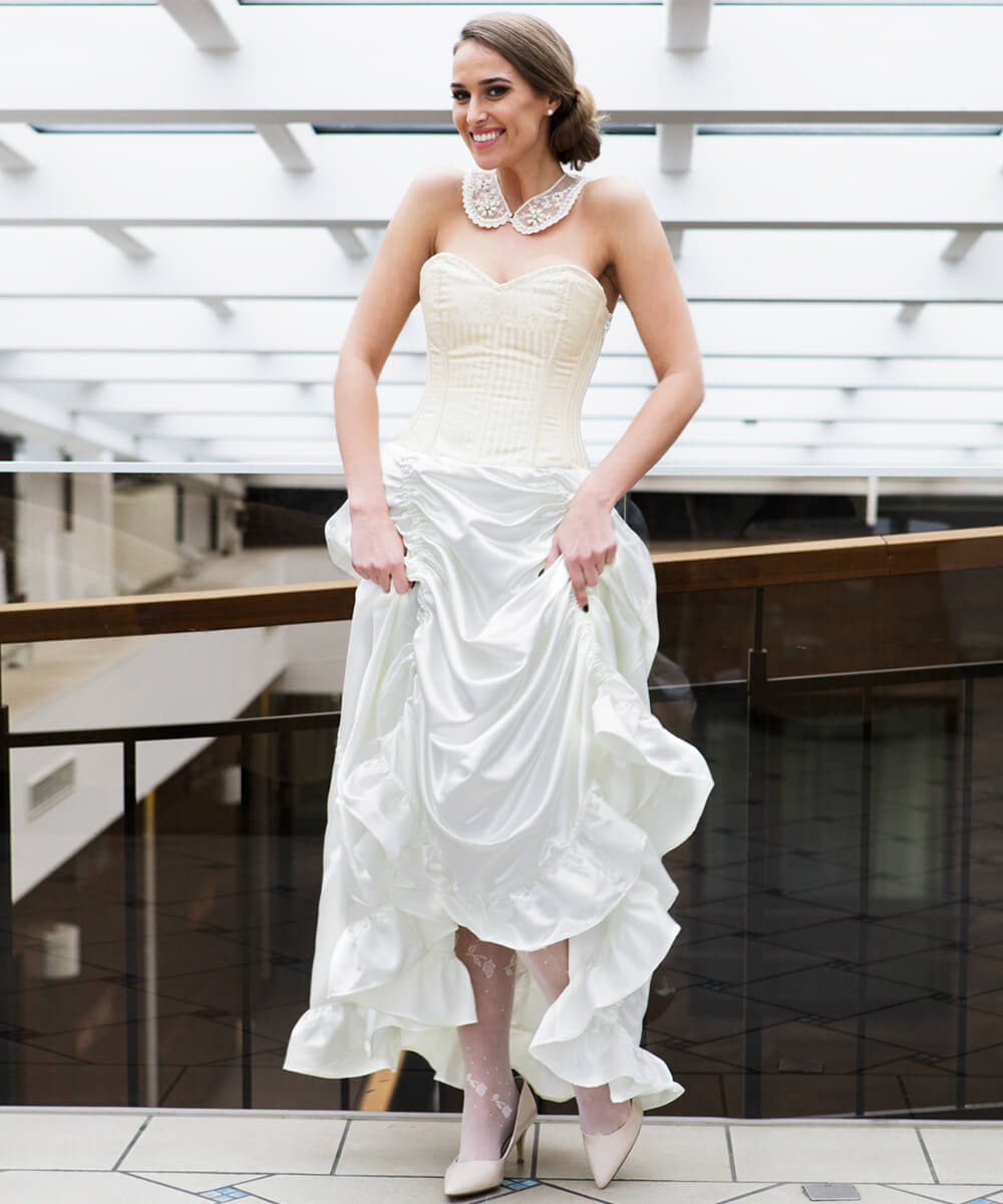 Rodina Ivory Brocade Corset Dress