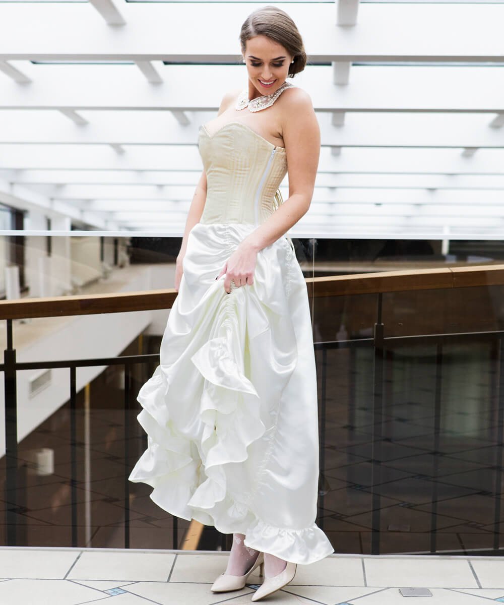 Rodina Ivory Brocade Corset Dress