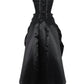 Katinka Steampunk Black Gathered Corset Dress