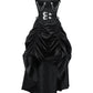 Katinka Steampunk Black Gathered Corset Dress