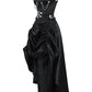 Katinka Steampunk Black Gathered Corset Dress