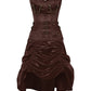 Danifa Steampunk Brown Gathered Corset Dress