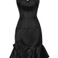 Fresco Black Corset Dress with Ruffle