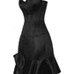 Fresco Black Corset Dress with Ruffle