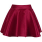 Elwen Maroon Skater Flared Skirt