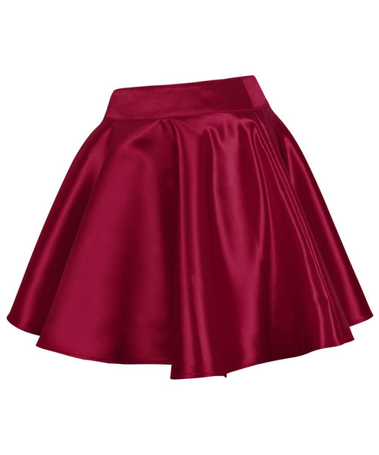 Elwen Maroon Skater Flared Skirt