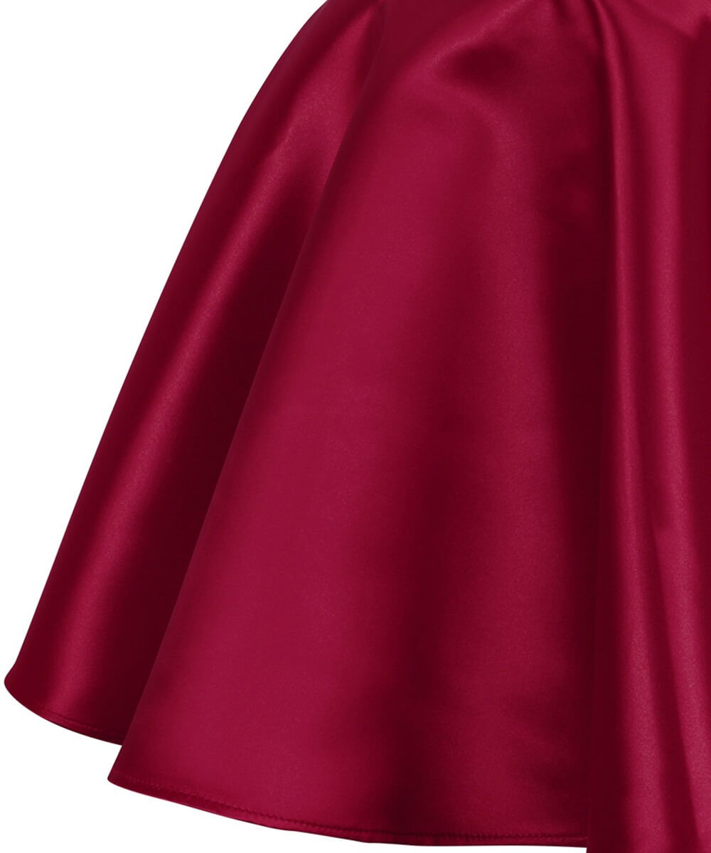 Elwen Maroon Skater Flared Skirt