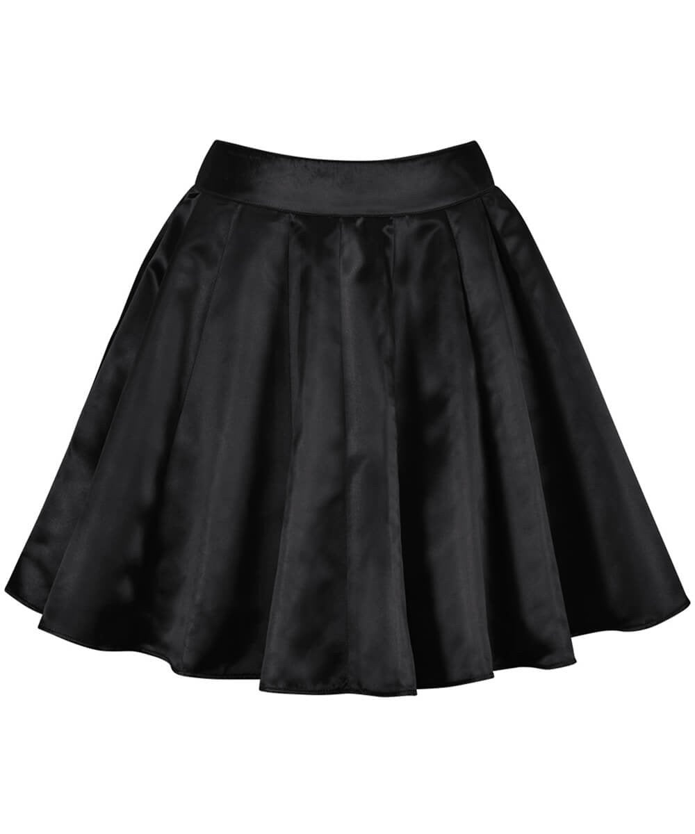 Danice Black Pleated Flared Skirt